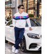 Bộ nỉ thể thao nam MDB-274-01-12 Trắng phối navy